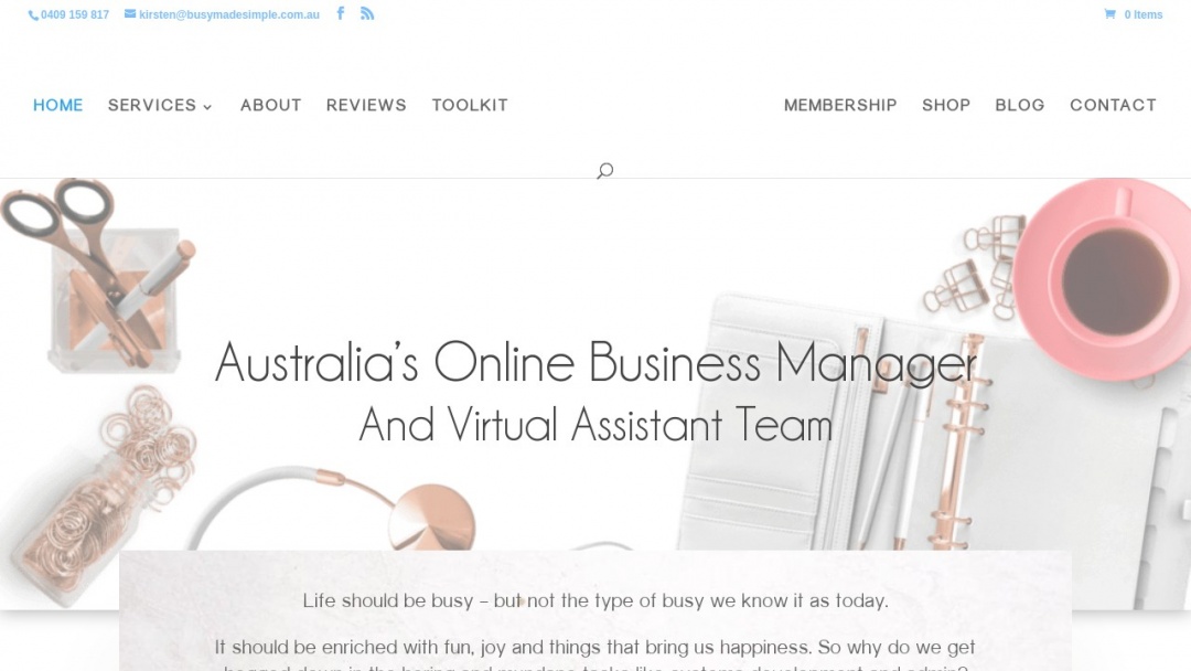 Screenshot of Busy Made Simple's Website