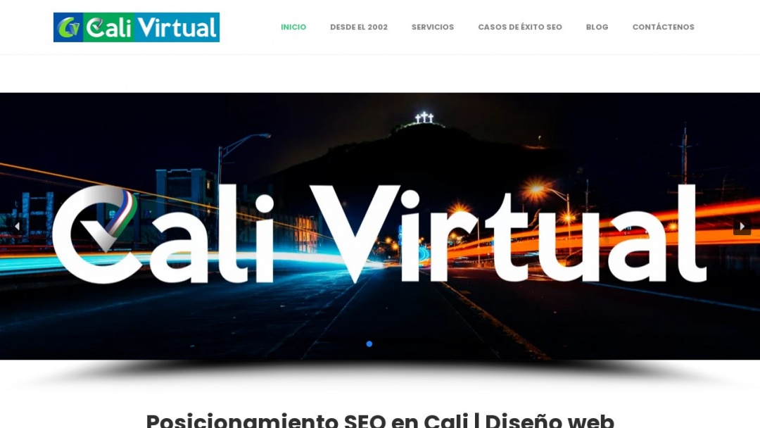 Screenshot of Cali Virtual's Website