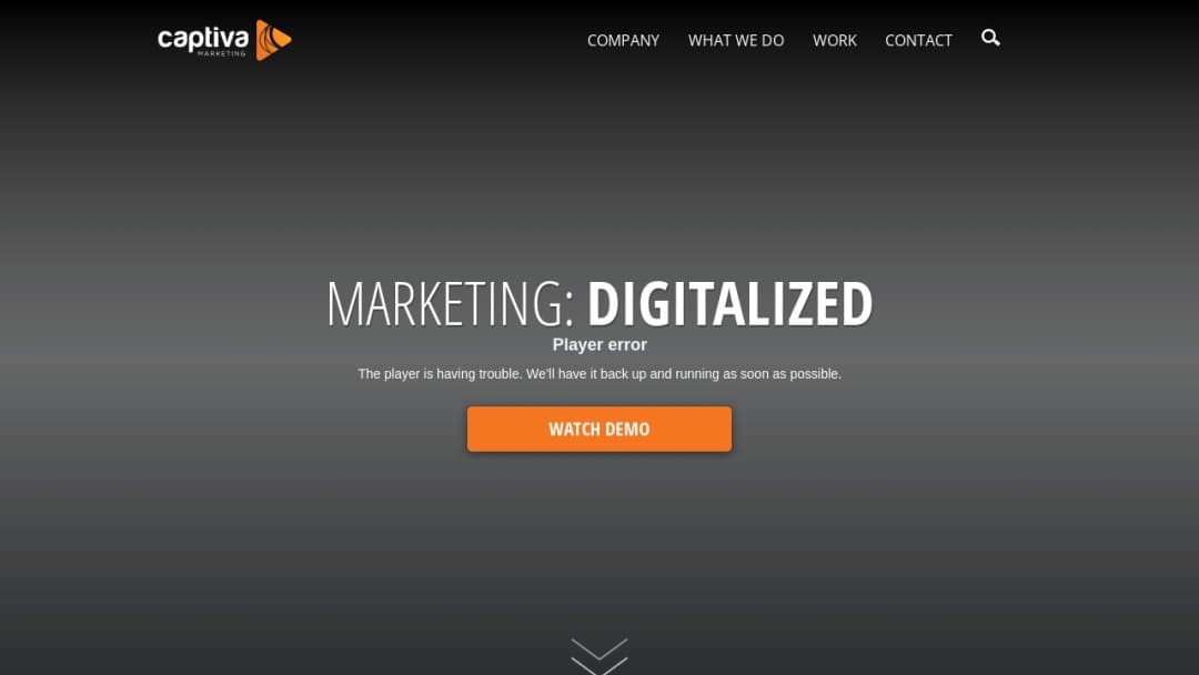 Screenshot of Captiva Marketing's Website