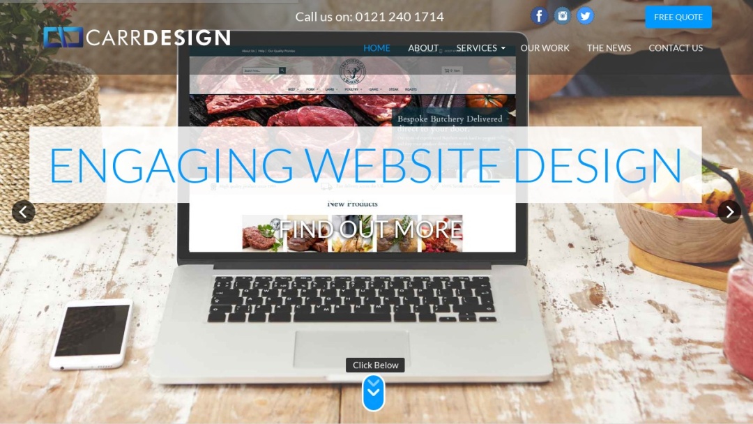 Screenshot of Carr Design Ltd's Website