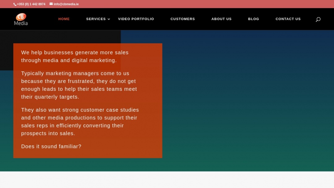 Screenshot of CBMedia - Event & Video Production's Website