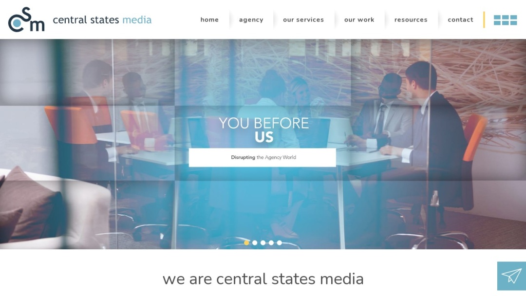 Screenshot of Central States Media's Website