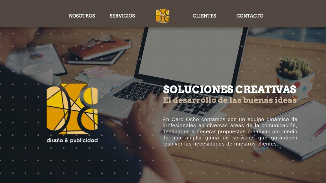 Screenshot of Cero Ocho: Diseño y Publicidad's Website
