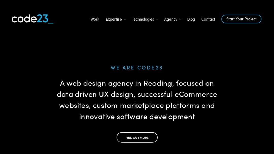Screenshot of Code23 Ltd's Website