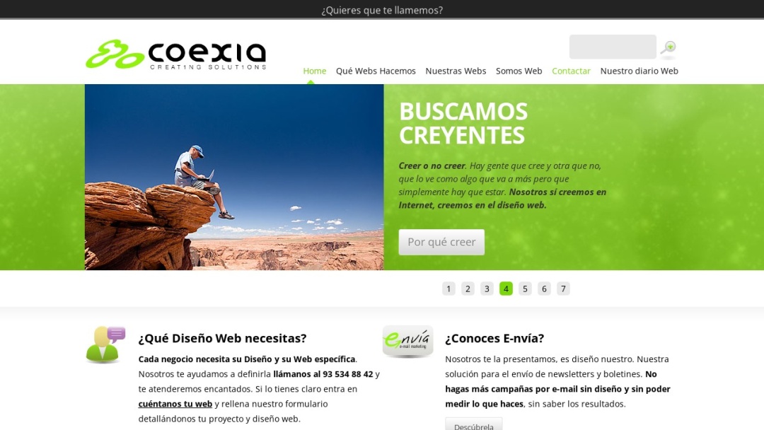 Screenshot of Coexia's Website