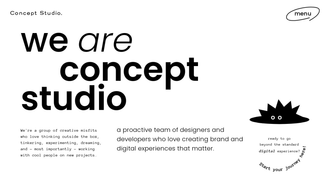 Screenshot of Concept Studio's Website