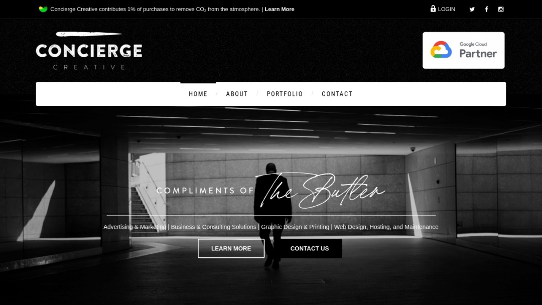 Screenshot of Concierge Creative's Website