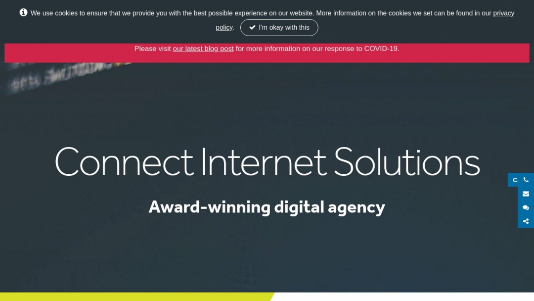 Screenshot of Connect's Website