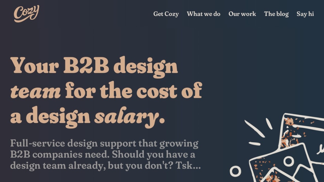 Screenshot of Cozy Design, Inc.'s Website