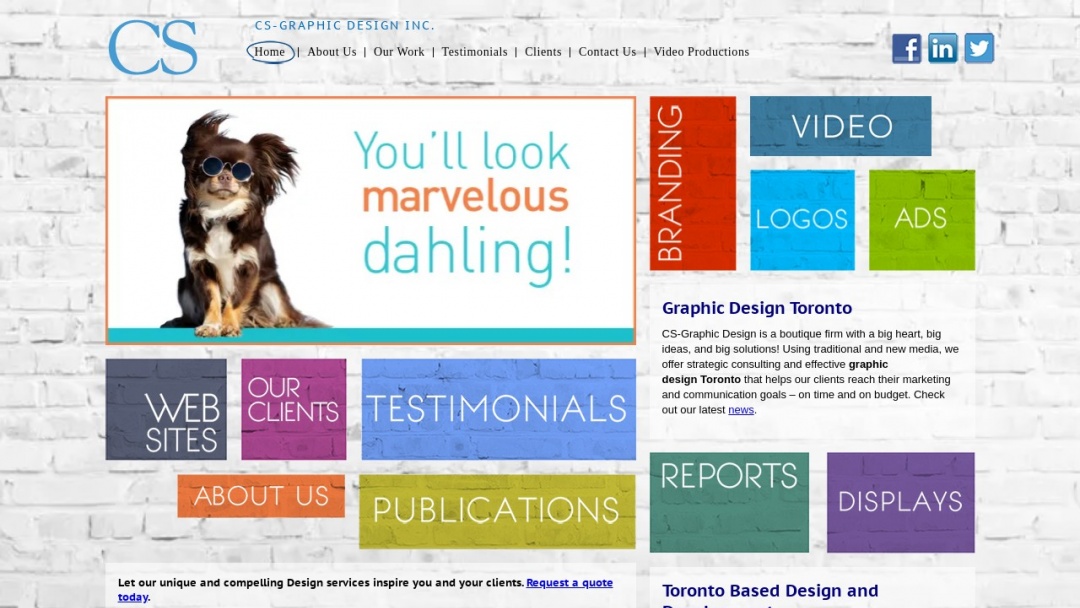 Screenshot of CS-Graphic Design Inc.'s Website
