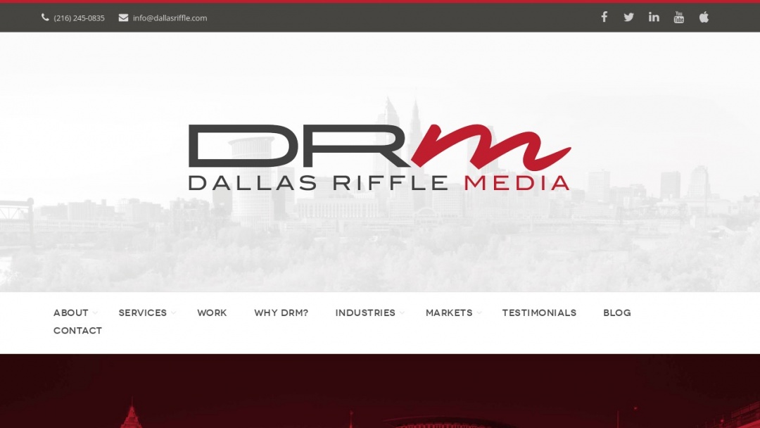 Screenshot of Dallas Riffle Media's Website