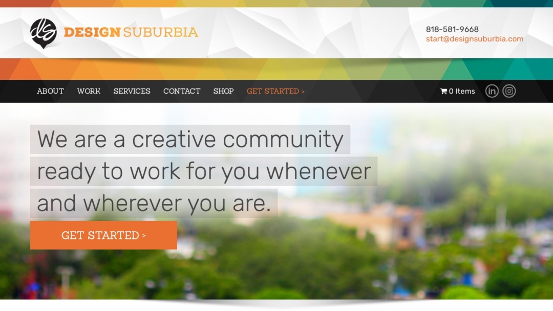 Screenshot of Design Suburbia's Website