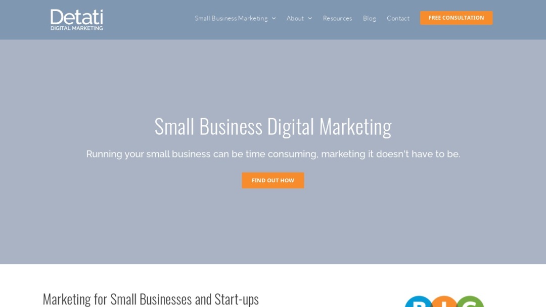 Screenshot of Detati Digital Marketing's Website