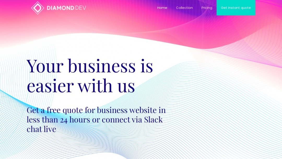 Screenshot of Diamondev's Website