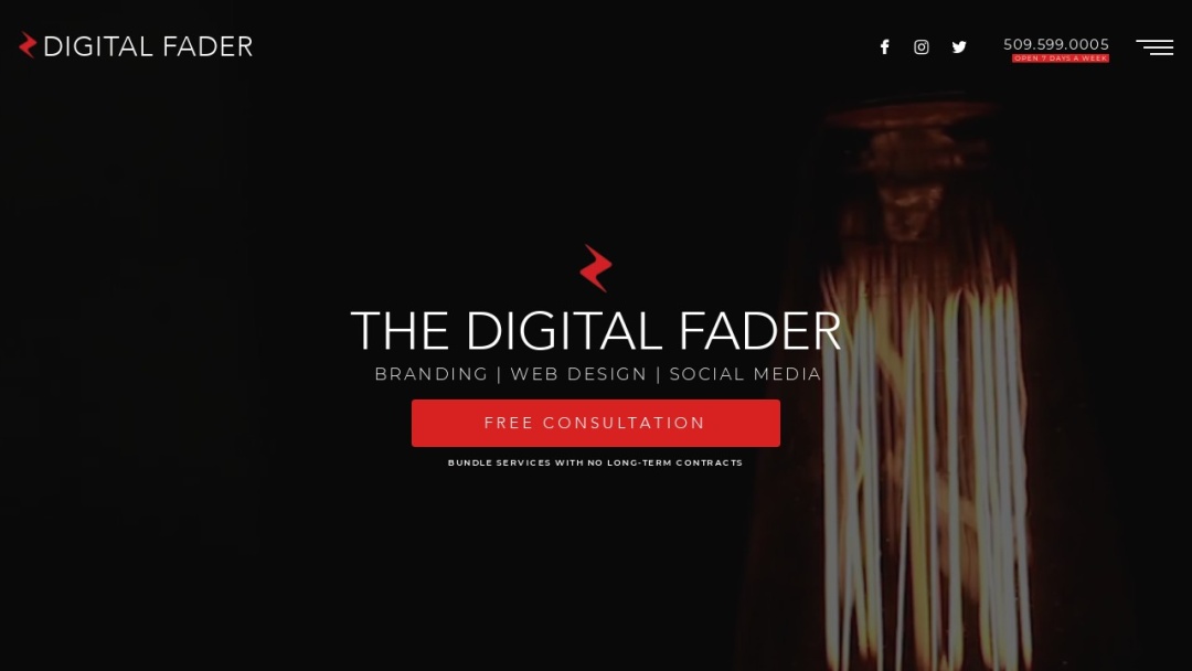 Screenshot of Digital Fader's Website