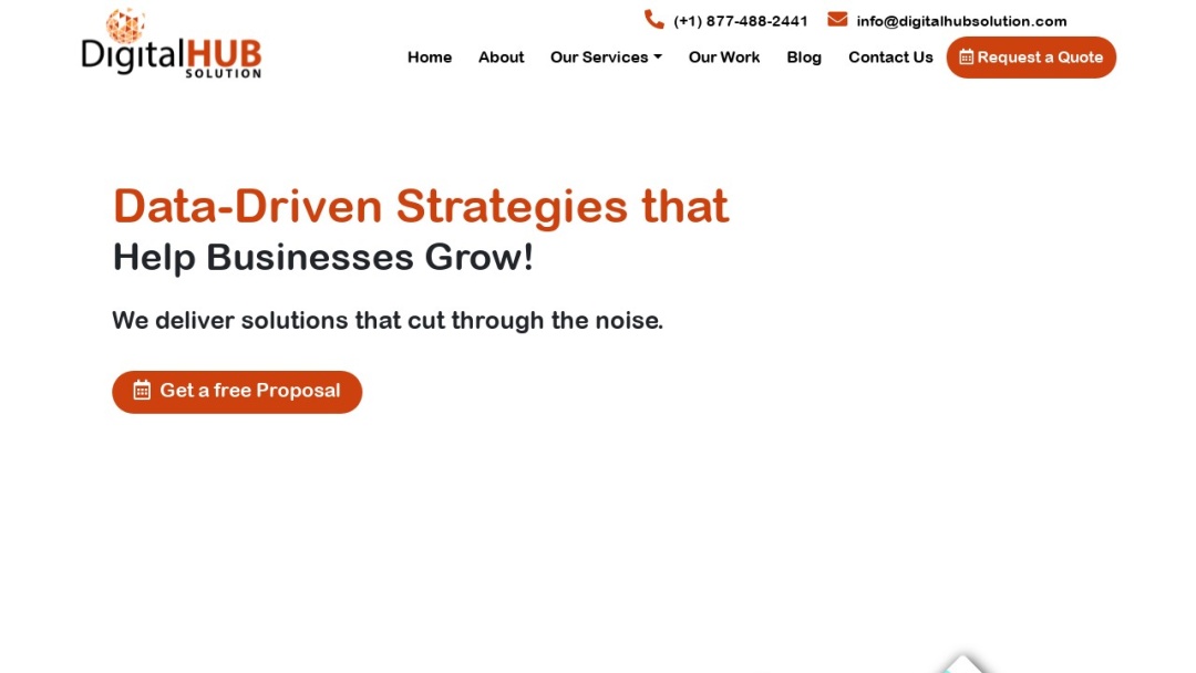 Screenshot of Digital Hub Solution's Website
