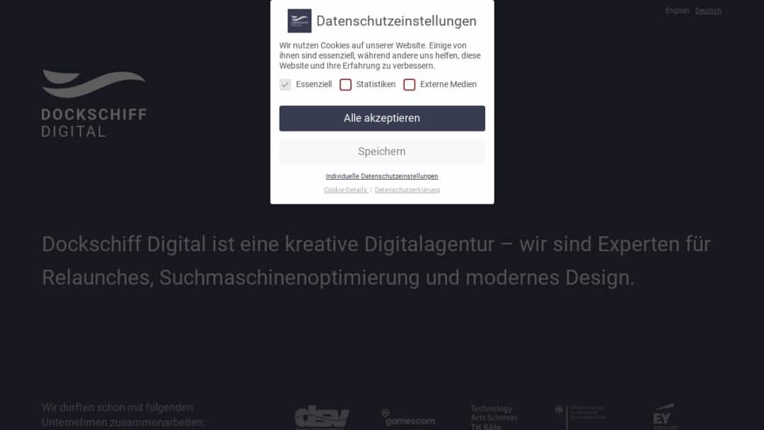 Screenshot of dockschiff's Website
