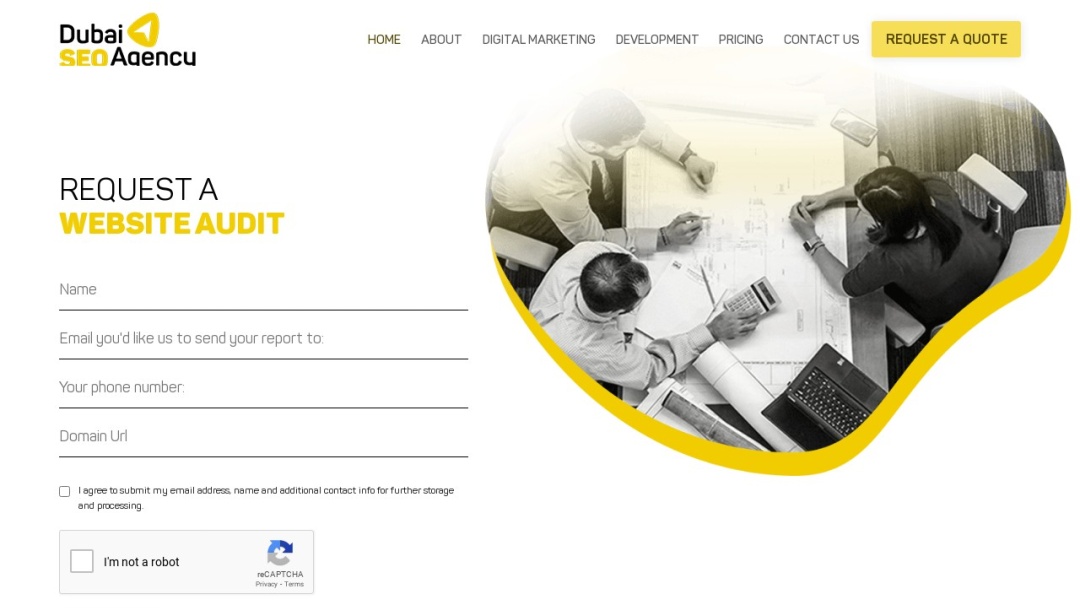 Screenshot of Dubai SEO Agency's Website