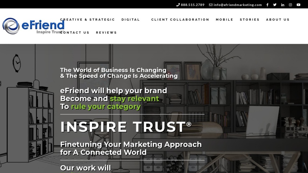 Screenshot of eFriend Marketing, LLC's Website