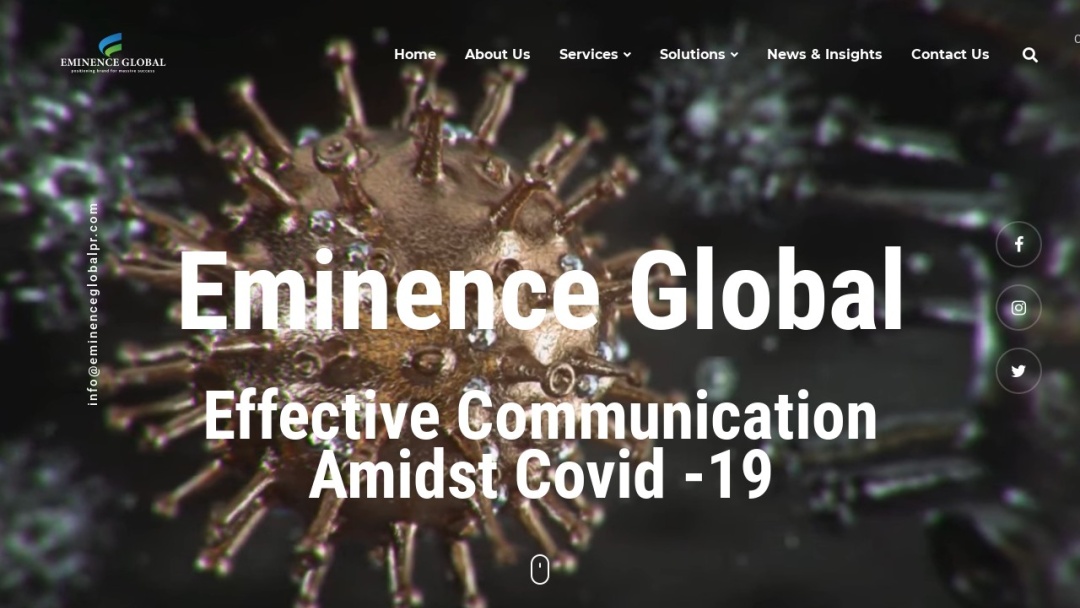 Screenshot of Eminenence Global's Website