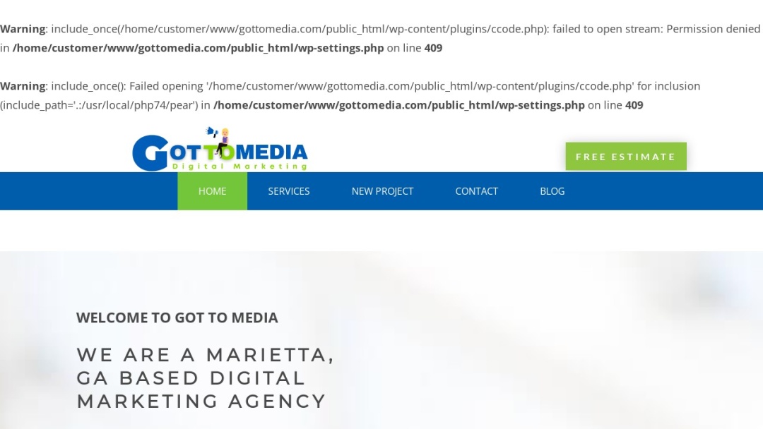 Screenshot of GOT To Media's Website