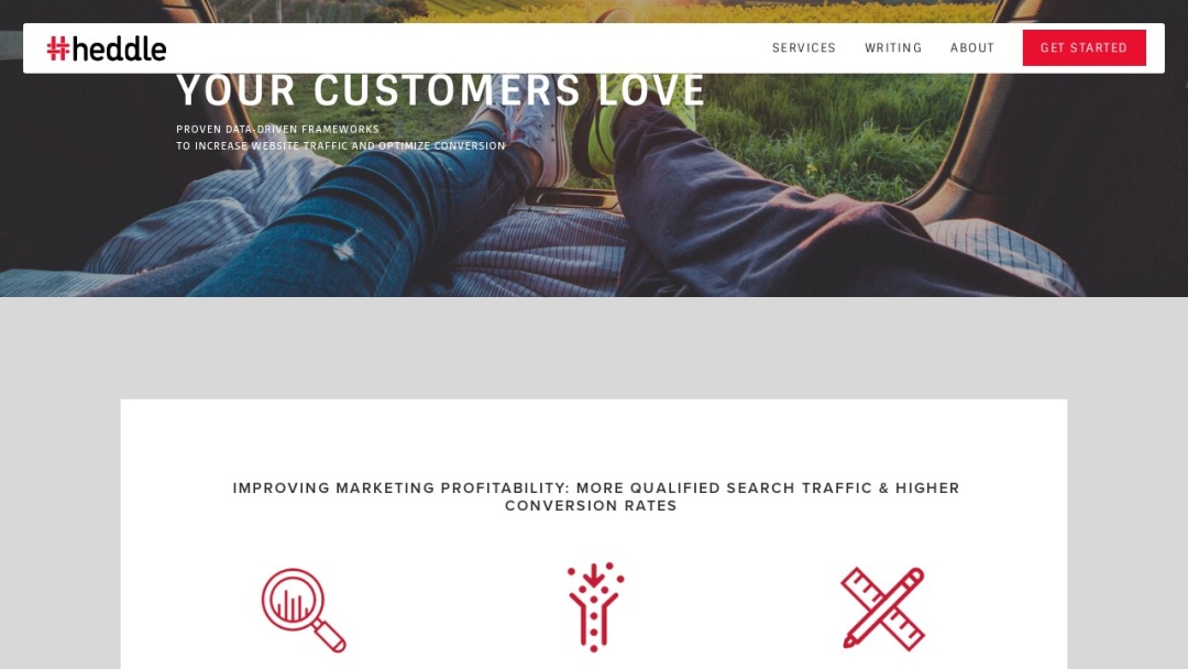 Screenshot of Heddle Marketing LLC's Website