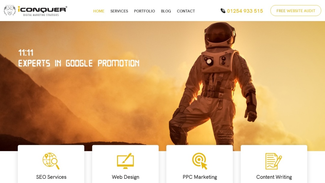 Screenshot of iCONQUER Ltd's Website