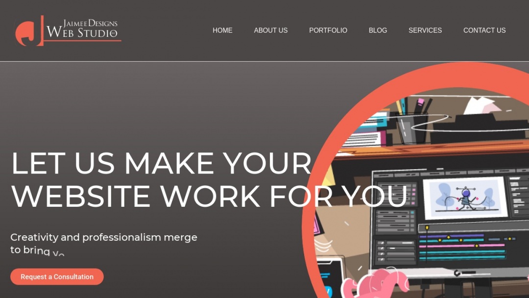 Screenshot of Jaimee Designs Web Studio's Website