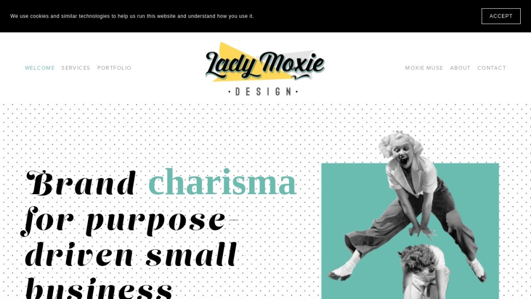 Screenshot of Lady Moxie Design's Website