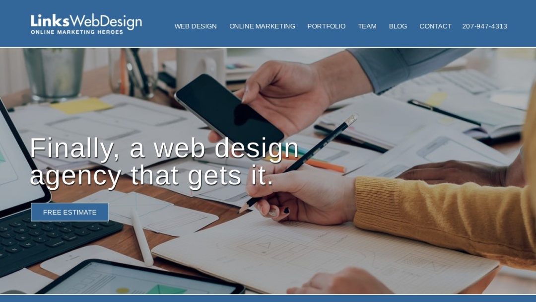 Screenshot of Links Web Design's Website