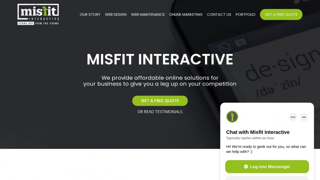 Screenshot of Misfit Interactive, LLC's Website