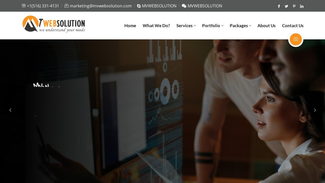 Screenshot of MVWEBSOLUTION's Website