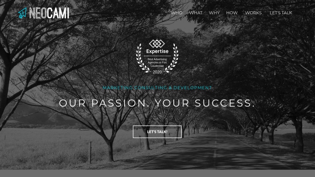 Screenshot of Neocami Marketing and Design's Website