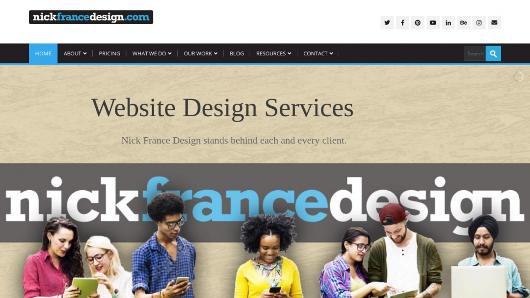 Screenshot of Nick France Design's Website