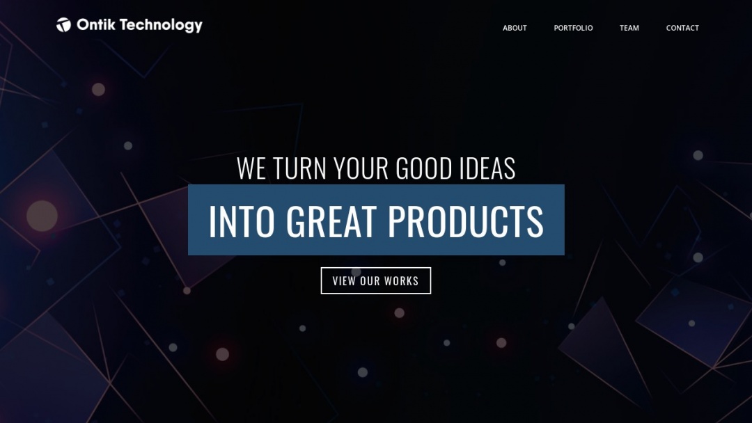 Screenshot of Ontik Technology's Website