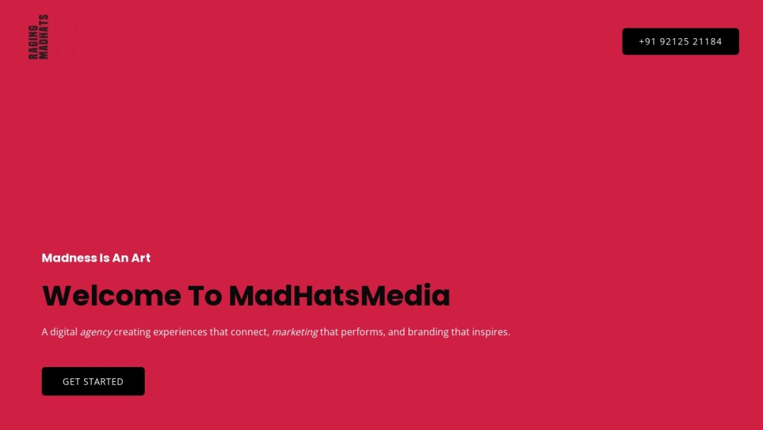 Screenshot of Raging Madhats Media Pvt. Ltd's Website