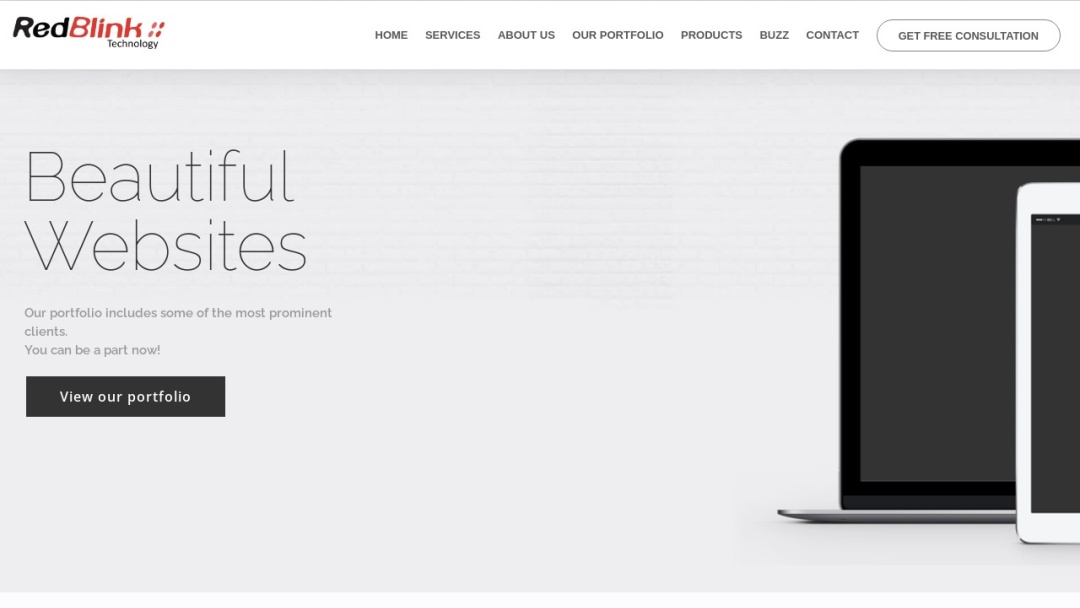Screenshot of RedBlink Technologies's Website