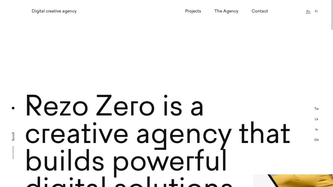 Screenshot of Rezo Zero's Website