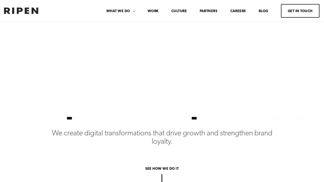 Screenshot of Ripen eCommerce's Website