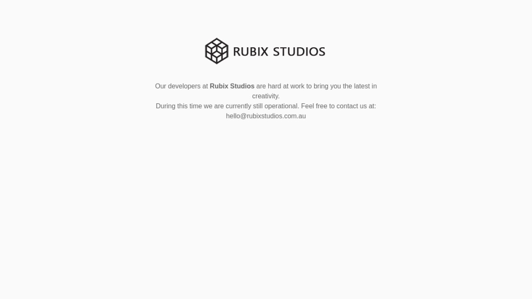 Screenshot of Rubix Studios's Website