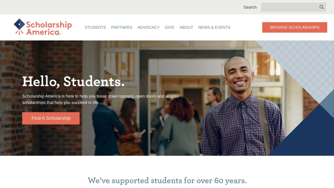 Screenshot of Scholarship America's Website