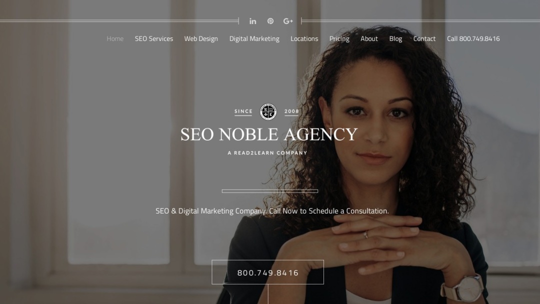 Screenshot of SEO Noble Agency's Website