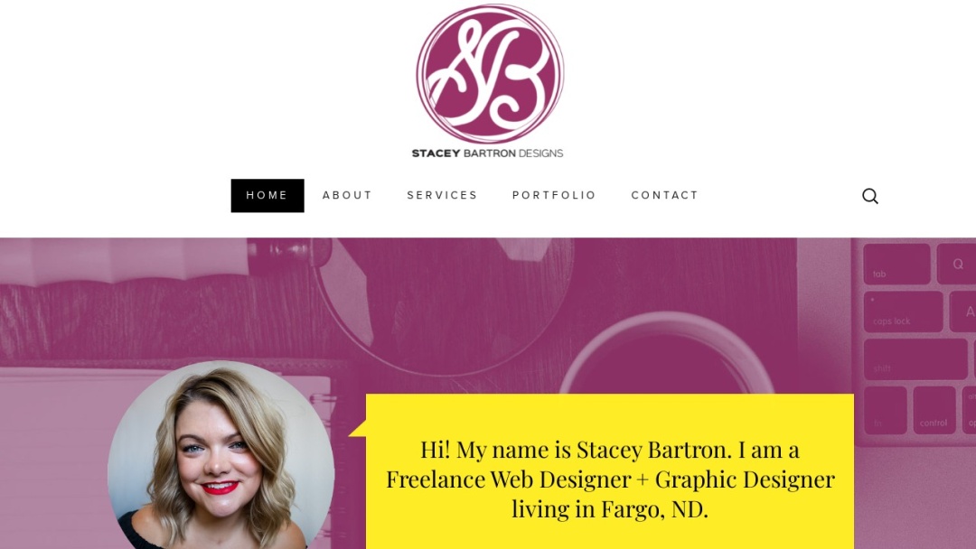 Screenshot of Stacey Bartron Designs's Website