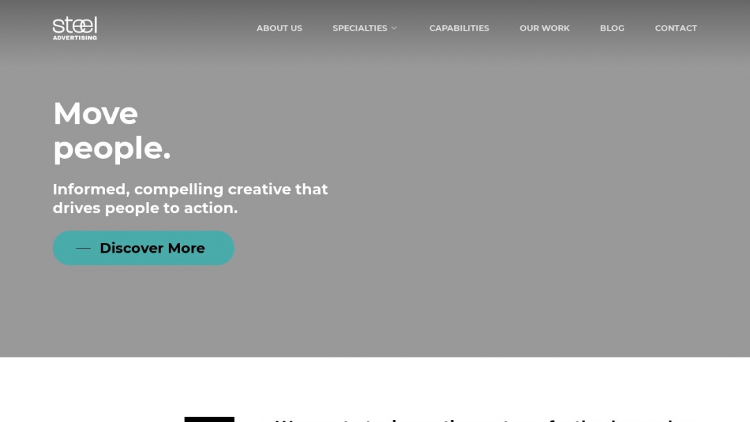 Screenshot of Steel Advertising's Website