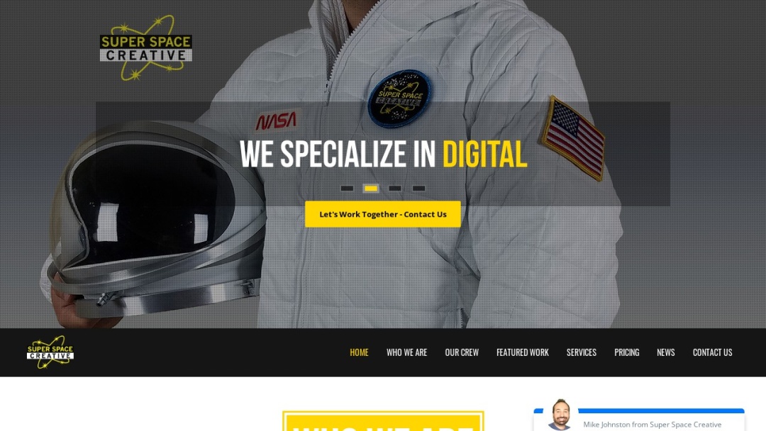Screenshot of Superspace Creative's Website