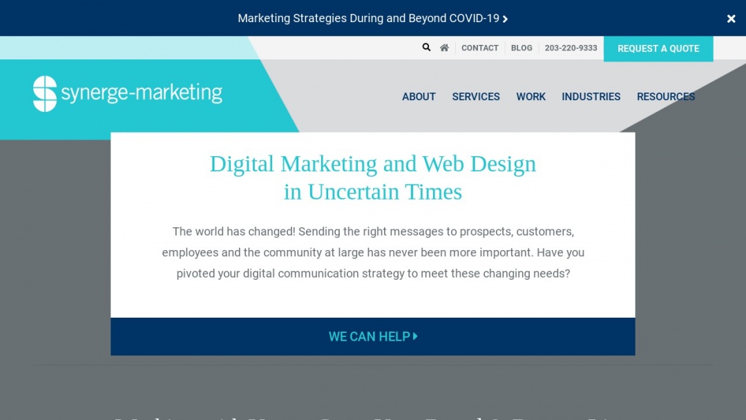 Screenshot of Synerge-Marketing LLC's Website