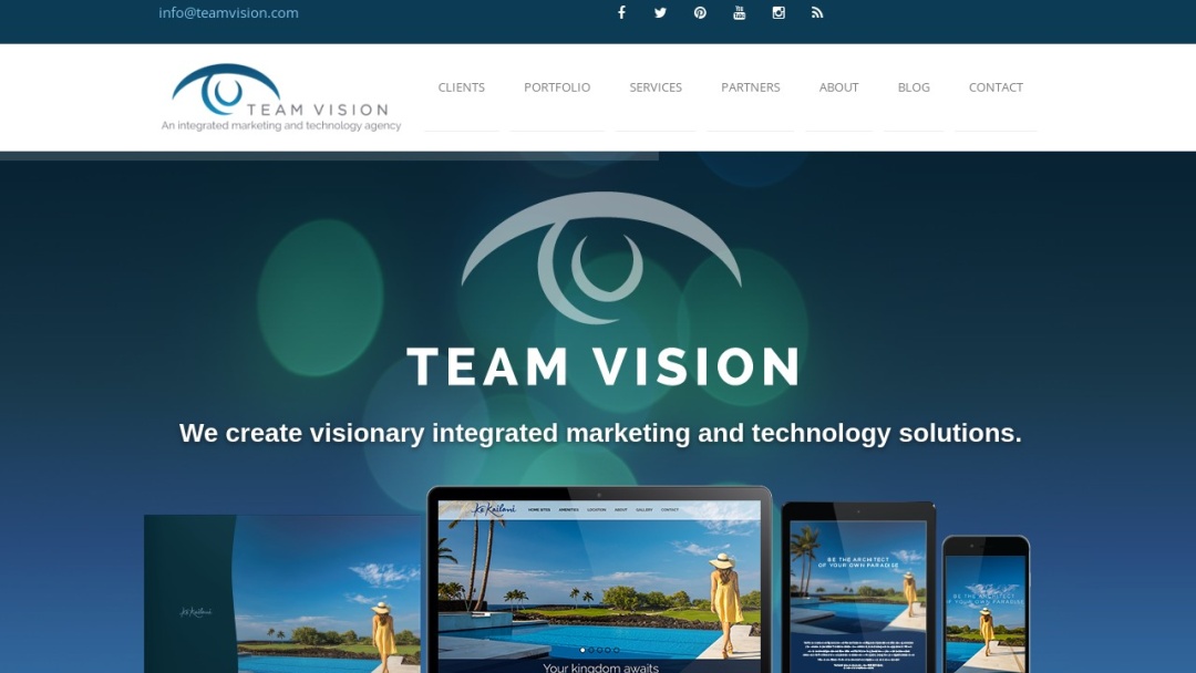 Screenshot of Team Vision Marketing's Website