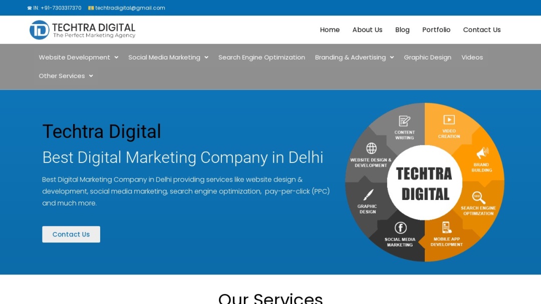 Screenshot of Techtra Digital Pvt. Ltd.'s Website