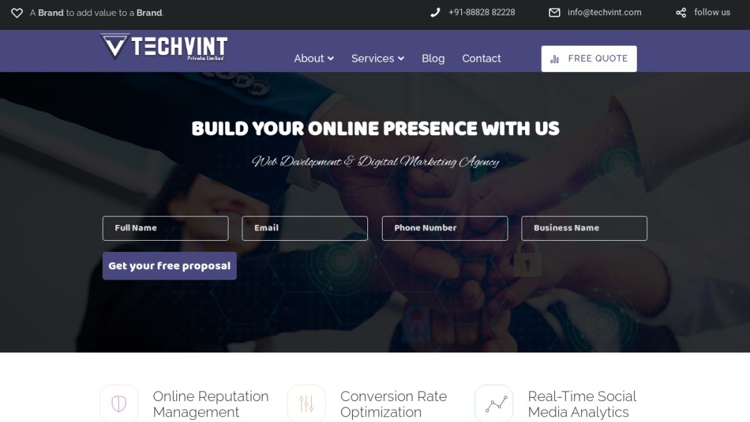 Screenshot of TechVint's Website