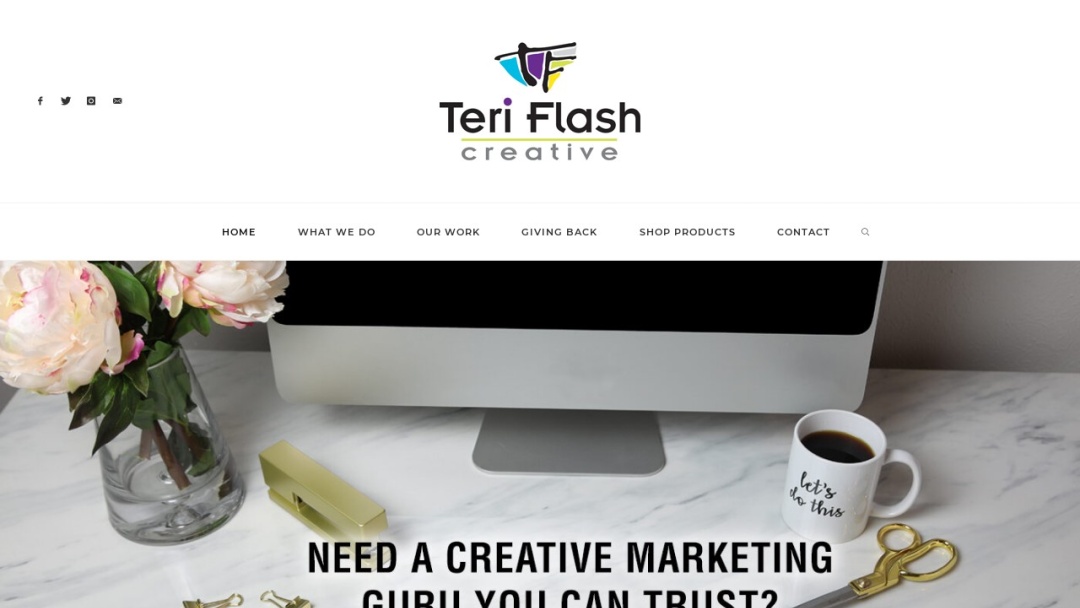 Screenshot of Teri Flash Creative's Website
